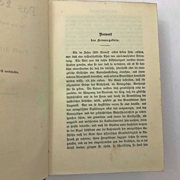 Das Leben Jefu D. F. Straus Stugart Germany 1905 Rare 890 Pages - Picture 5 of 8